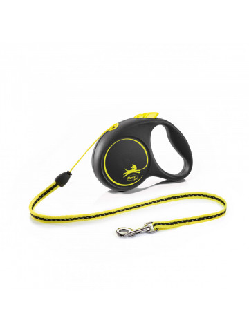 Lesa retractabila, cu fir - Flexi Fun - S - Neon