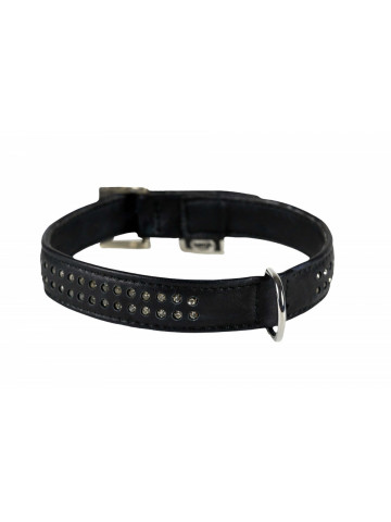 Zgarda piele, cu strass - 47cmx22mm - Img 2