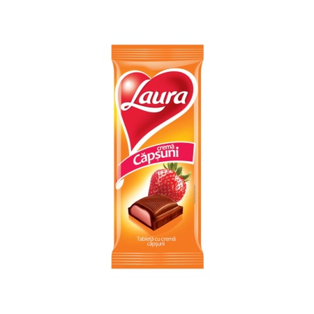 LAURA CIOCOLATA LAPTE CAPSUNI 92G (20/BAX)