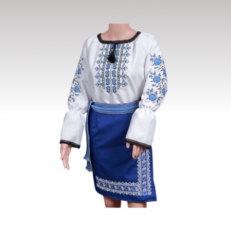 COSTUM TRADITIONAL FEMEI ALBASTRU