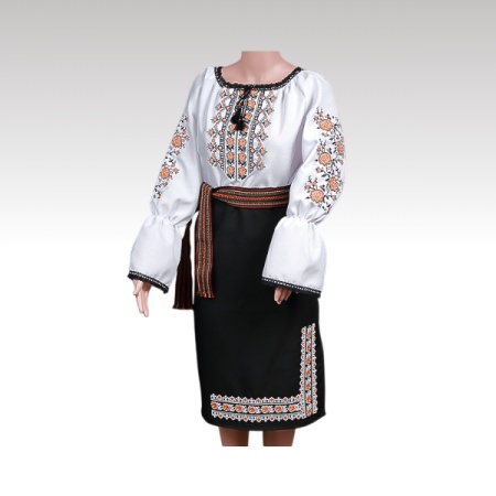COSTUM TRADITIONAL FEMEI NEGRU