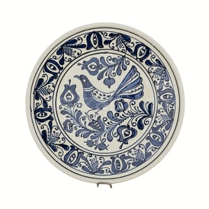 FARFURIE CERAMICĂ DE CORUND PICTATĂ MANUAL-ALBASTRU 24CM