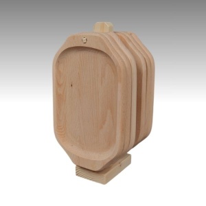 SET 6 FARFURII LEMN CU SUPORT 23X14CM