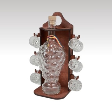 MINIBAR STICLĂ STRUGURE CON 6 BICCHIERI 1x750ml 6x250ml