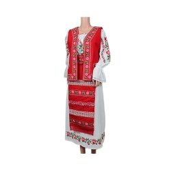 COSTUM TRADITIONAL DAMĂ (rochie+vestă+catrita)