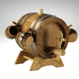 Butoiaş de băutură cu pahare ceramică (1x1000 ml,4x40 ml)