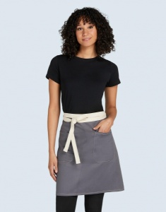 Sort SANTORINI - Contrasted Bistro Apron with Pocket - 37 Ron