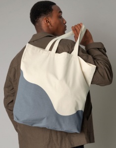 Organic Cotton Wave Print Maxi Tote - Img 3