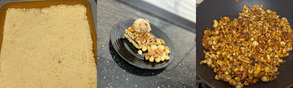 Prăjitură cu mix de alune și caramel
