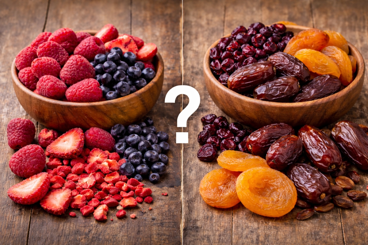 Fructe liofilizate vs. fructe deshidratate – care sunt diferențele reale?