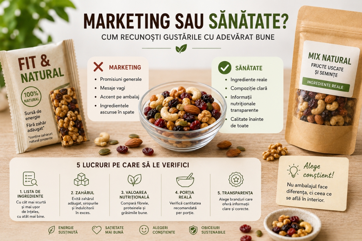 Marketing sau sănătate? Cum recunoști gustările cu adevărat bune.