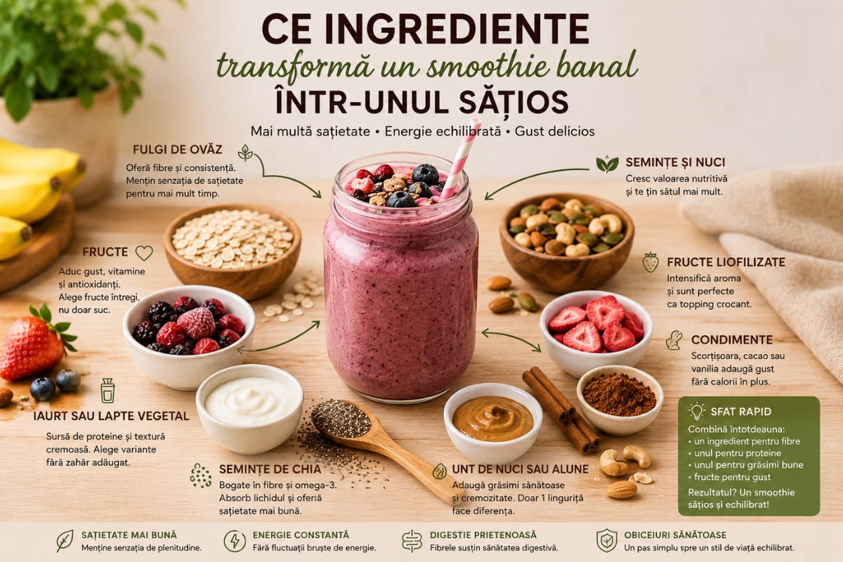 Ce ingrediente transformă un smoothie banal într-unul sățios