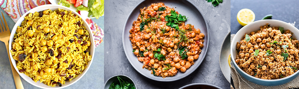 Pilaf de orez brun cu naut