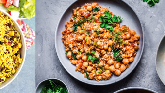 Pilaf de orez brun cu naut