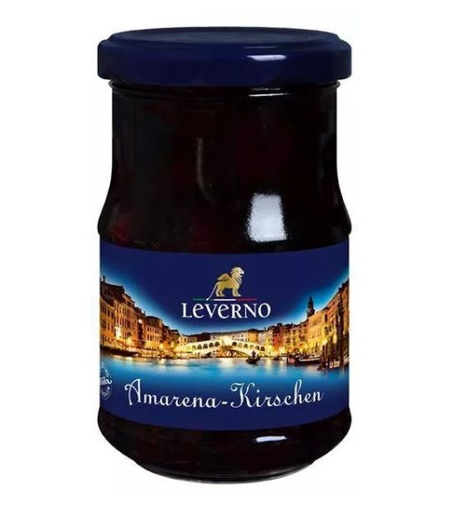 Cirese Amarena (fara samburi, fara gluten) in sirop Leverno - 140 g