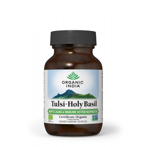 Tulsi - busuioc sfant (minte calma si ingrijire sistem respirator) (fara gluten) BIO Organic India - 60 cps