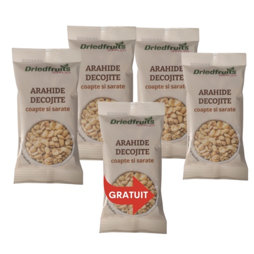 Arahide decojite coapte si sarate (albe) cu ulei de cocos Driedfruits - 70 g (Pachet 4+1 gratis)