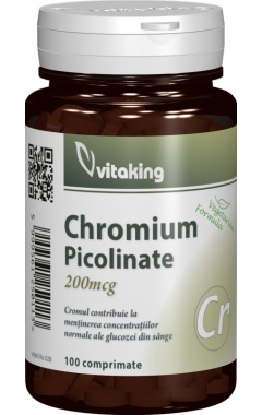 Picolinat de crom 200 mcg Vitaking - 100 comprimate