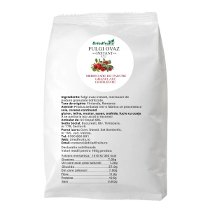 Fulgi de ovaz instant cu merisoare de padure granulate liofilizate - 500 g