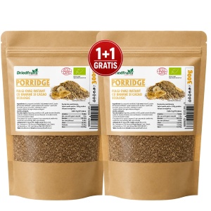 Porridge fulgi ovaz instant cu banane si cacao BIO - 300 g (Pachet 1+1 Gratis)