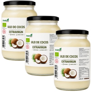 Ulei cocos extravirgin BIO (presat la rece) - 3 bucati x 1000 ml - Img 2