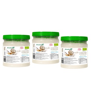 Ulei cocos virgin BIO (presat la rece) - 3 bucati x 1000 ml
