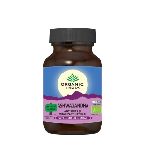 Ashwagandha (antistres natural) (fara gluten) BIO Organic India - 60 cps