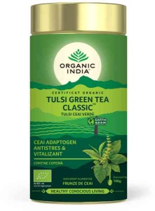 Ceai verde Tulsi (busuioc sfant) (fara gluten) BIO Organic India - 100 g