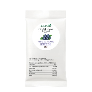 Fulgi de ovaz instant cu afine de padure granulate liofilizate - 50 g