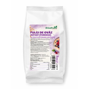 Fulgi de ovaz instant cu fructe de padure granulate liofilizate - 250 g