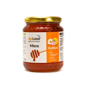 Miere poliflora cruda BIO Apiland - 500 g - Img 1