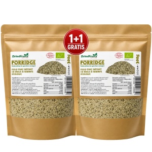 Porridge fulgi ovaz instant cu maca si seminte BIO - 300 g (Pachet 1+1 Gratis)