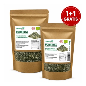 Porridge fulgi ovaz instant cu spirulina si seminte BIO - 300 g (Pachet 1+1 Gratis)