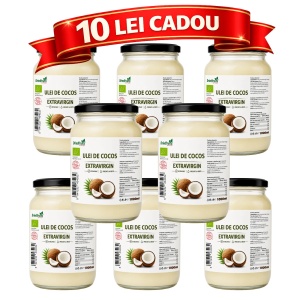 Ulei cocos extravirgin BIO (presat la rece) - 8 bucati x 1000 ml