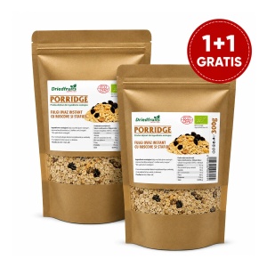Porridge (fulgi ovaz instant) cu roscove si stafide BIO - 300 g (Pachet 1+1 Gratis)