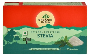Stevia pudra Organic India (25 plicuri) - 25 g