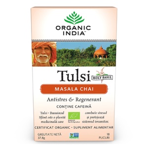 Ceai Tulsi (Busuioc Sfant) Masala Chai (fara gluten) BIO Organic India - 37.80 g