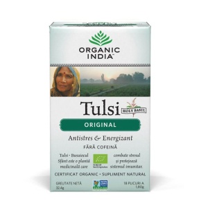 Ceai Tulsi (Busuioc Sfant) original (plicuri) (fara gluten) BIO Organic India - 32.4 g