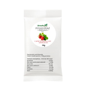 Fulgi de ovaz instant cu capsuni granulate liofilizate - 50 g