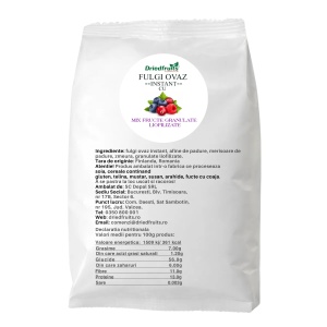 Fulgi de ovaz instant cu fructe de padure granulate liofilizate - 500 g