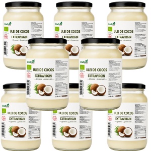 Ulei cocos extravirgin BIO (presat la rece) - 8 buc x 1000 ml