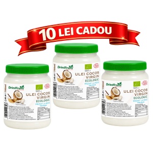 Ulei cocos virgin BIO (presat la rece) - 3 bucati x 700 ml