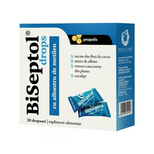 BiSeptol dropsuri cu albastru de metilen Dacia Plant (20 bucati) - 100 g