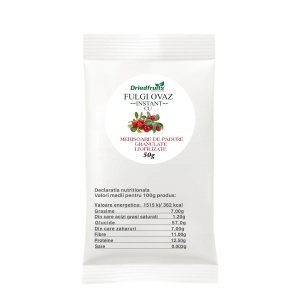 Fulgi de ovaz instant cu merisoare de padure granulate liofilizate - 50 g