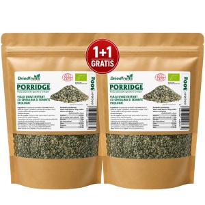 Porridge fulgi ovaz instant cu spirulina si seminte BIO - 300 g (Pachet 1+1 Gratis)