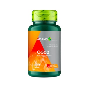 Vitamina C-500 cu macese Adams Supplements - 30 capsule