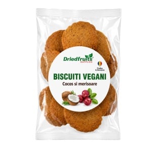 Biscuiti vegani cu cocos si merisoare (fara zahar) - 140 g
