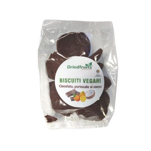 Biscuiti vegani cu cacao, portocale si cocos (fara zahar) - 140 g