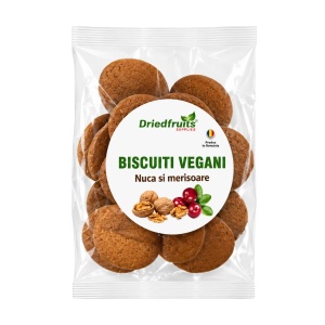 Biscuiti vegani cu nuca si merisoare (fara zahar) - 140 g