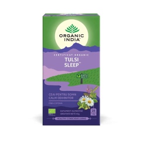 Ceai Tulsi sleep pentru somn calm, odihnitor (plicuri) BIO Organic India - 45 g